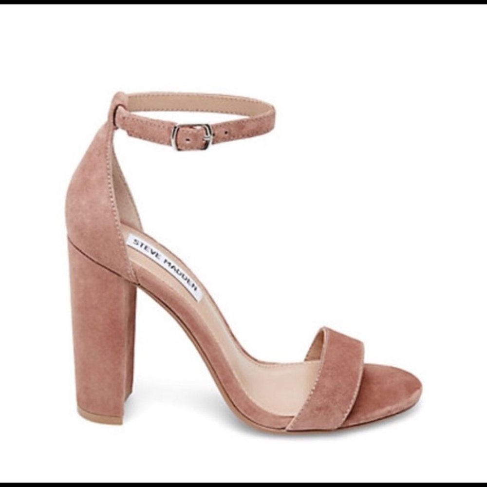 Steve Madden Suede Rose/Nude Colored Chunky Heel - size 8